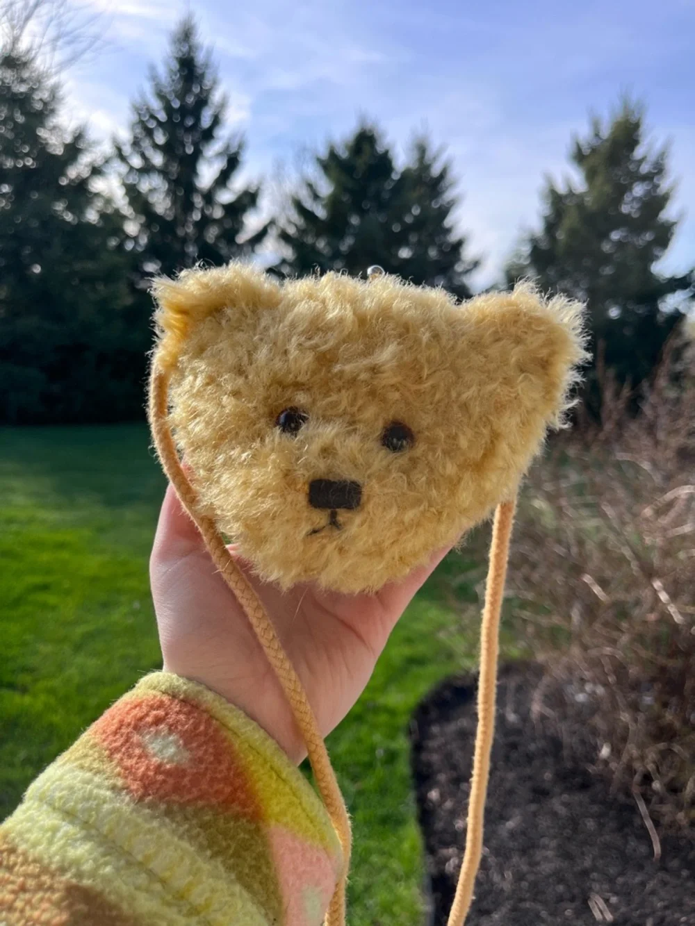 Vintage 90s Gund Teddy Bag Teddy bear plush stuffed animal crossbody purse bag - Picture 6 of 12